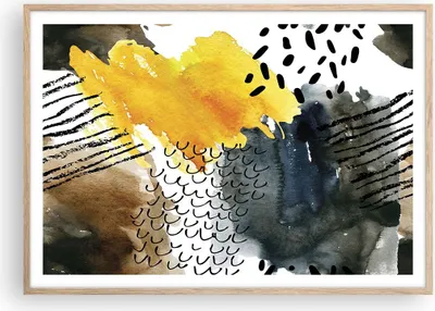 Produktbild von Gerahmtes Poster - Rahmen in heller Eiche - Abstraktion Muster Flecken - 100x70 cm - Wand Bild - Wanddeko - Wandbilder - Wandposter - Bilderrahmen - Bilder - Kunstdruck - Wandbild - P2NAA100x70-4282