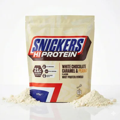 Image de Snickers HiProtein Powder - 875 g, chocolat blanc - caramel-cacahuète