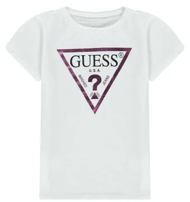 Image de Guess - T-shirt pour fille, logo GT24008 (152) (blanc)