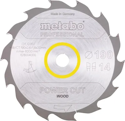 Produktbild von Metabo Sägeblatt power cut wood professional WZ 25°