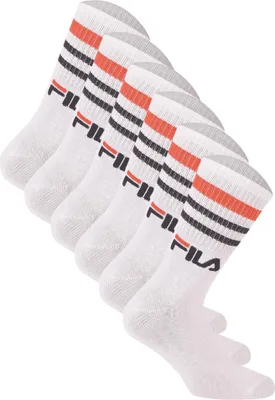 Produktbild von FILA Unisex Socken 6 Paar - Street, Sport, Lifestyle, Socks Set, Stripes, 35-46 Weiß 35-38 (3-5 UK)