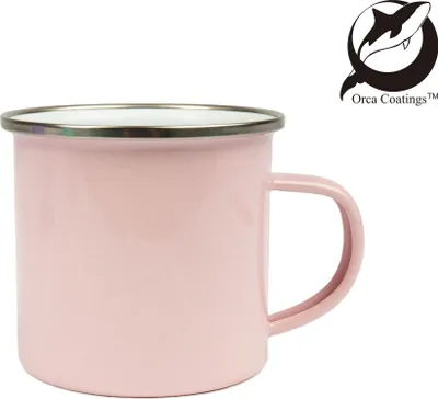 Produktbild von ORCA Emailletasse für Sublimation - 360ml - Macaron Pink