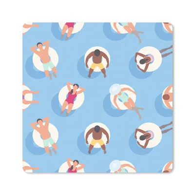 Produktbild von MuchoWow® Mauspad Mousepad Sommer - Poolband - Blau 30x30 cm - Mousepads - Maus Mat - Pad - Mausunterlage - Gaming