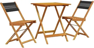 Imagen del producto de Conjunto de bistro, de 3 piezas, madera de acacia, color