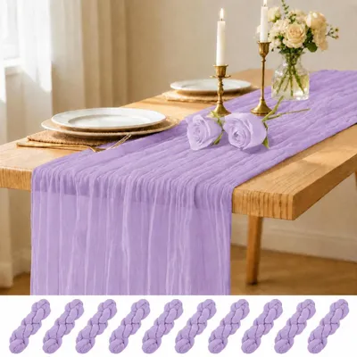 Produktbild von Tischläufer 10er-Pack Lavendel 45 x 275 cm Käsetuch Boho Gaze