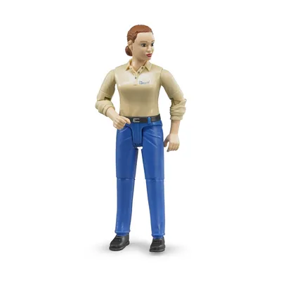Produktbild von bruder bworld 60408 Frau mit hellem Hauttyp und blauer Hose Spielfigur