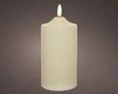 Produktbild von LED Kerze 7,5x17cm mit Timer Outdoor Kunststoff Creme / Warmweiß