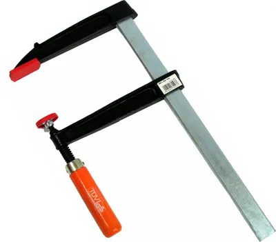 Produktbild von Schraubzwinge mit Vollprofil-Stahlschiene und Temperguss-Bügel 800 x 200 mm