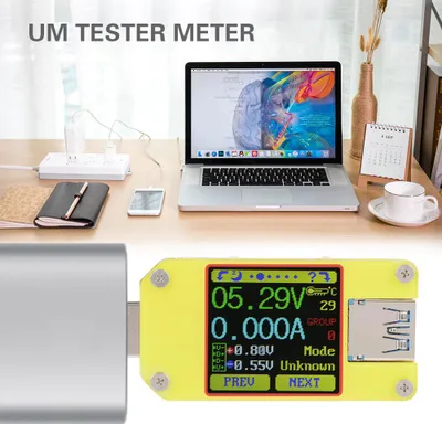 Obrázok produktu pre UM34C - farebný displej USB - merač napätia prúdovej kapacity tester energie pre USB napájanie mobilného telefónu (UM34C)