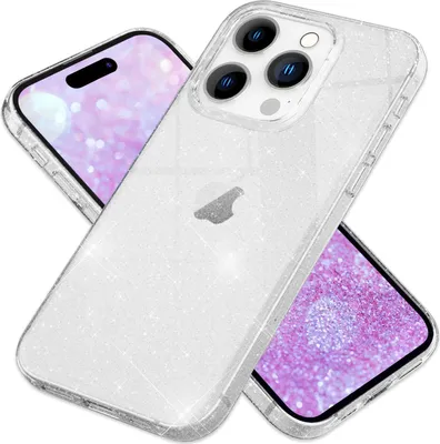 Obrázok produktu pre NALIA Trblietavé puzdro pre iPhone 16 Pro Max – Trblietavé silikónové puzdro – DAZZLIN (priehľadné a odolné proti nárazom) – značka z Berlína Priehľadné