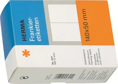 Obrázok produktu pre HERMA Frankingové štítky - samolepiace - biele - 50 x 140 mm 500 štítkov (250 listov x 2)