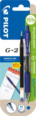 Image de PILOT BL-G2-7-L/BLS-G2-7-L G2 Stylo à encre gel bleu/transparent 0,4 mm, Couleur de l'encre : bleu, 1 kit