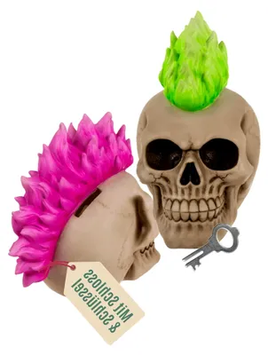 Produktbild von Spardose mit Schloss im Totenkopf-Design