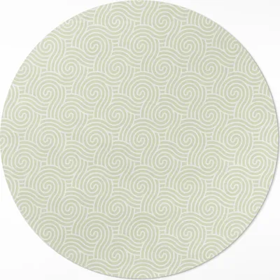 Produktbild von Abstraktes Ornament Spiralen Art-Deco-Stil – Vinyl Fußmatte – Ø 50cm – Rutschfest – Pflegeleicht & Langlebig