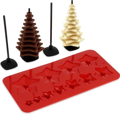 Produktbild von Schokoladenform aus Silikon in Form eines Weihnachtsbaums, 9-teilig.