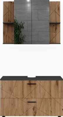 Obrázok produktu pre Sada kúpeľňového nábytku Vicco Irma antracitová/Dub Goldkraft 2 časti, Model 56346