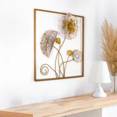 Obrázok produktu pre Wallity, kovová dekorácia na stenu, ručne maľovaná, rozmer 55 x 5 x 55 cm, 100% kov