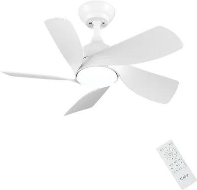 Produktbild von Deckenventilator mit Beleuchtung und Fernbedienung, leise, 76 cm, weiß. Deckenventilator mit Licht, Lampe mit Ventilator, dimmbar, 3 Farbtemperaturen, 6 Geschwindigkeitsstufen