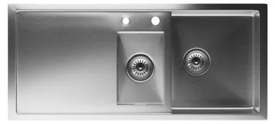 Image de Klarstein Évier de cuisine en inox – bac 1,5 avec égouttoir, acier inoxydable 304, résistant aux rayures & à la chaleur, facile à nettoyer, trop-plein & kit d'installation inclus, 100x45 cm