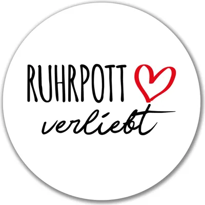 Produktbild von Huuraa Aufkleber Ruhrpott verliebt 10cm rund Sticker Geschenkidee