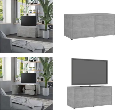 Produktbild von vidaXL TV Schrank Betongrau 80x34x36 cm Holzwerkstoff - TV-Schrank - TV-Schränke - TV-Möbel - Sideboard