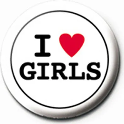 Produktbild von Fun - Button Badge - I Love Girls