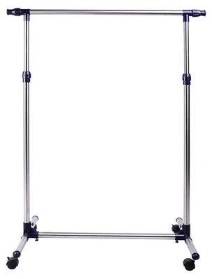Produktbild von Kleiderst?nder aus Edelstahl mit 4 Rollen, h?hen- und l?ngenverstellbar, 95 x 45 x 170 cm