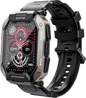 Produktbild von findtime Smartwatch Herren Sportuhren mit Telefonfunktion 5 ATM Wasserdicht Militär Uhr Fitnessuhr mit Blutdruckmessung Outdoor Tactical Watch Military Smartwatches Schrittzähler 100+ Sportmodi