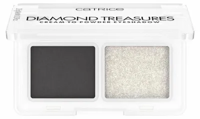 Produktbild von CATRICE Diamond Treasures Cream to Powder Eyeshadow, Puder, Grau, 030 - Smokey Diamond, 2 Farben, Matte, 2,8 g