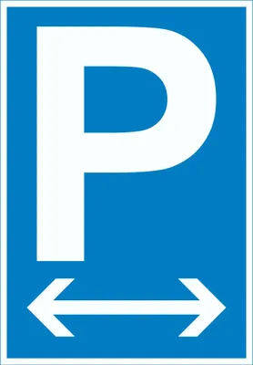Produktbild von P Parkplatz Schild mit Pfeil nach rechts und links A0 (841x1189mm)