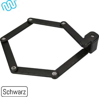 Produktbild von windmeile | Faltschloss mit Schlüssel, aus gehärtetem Stahl, Schwarz, Fahrradschloss mit Halterung, Diebstahlschutz, Fahrrad, E-Bike, Pedelec