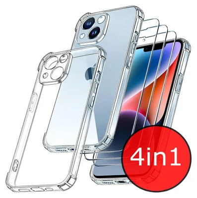 Produktbild von 3x Schutzglas Panzer Glas iPhone 16, 1x Handyhülle mit Kameraschutz