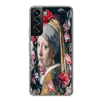 Produktbild von MuchoWow® Handyhülle Schutzhülle Hülle für Samsung Galaxy S22 Plus Das Mädchen mit dem Perlenohrring - Blumen - Vermeer Silikon Softcase Handy Hülle - Schutzabdeckung