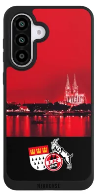 Produktbild von NIVOCASE Handyhülle für Samsung Galaxy A56 5G  Hülle NIVOpure Case Schwarz 1. FC Köln Offizielles Lizenzprodukt Skyline