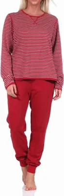 Produktbild von Damen Wende Pyjama langarm Schlafanzug - 222 201 10 691 ; rot , 40