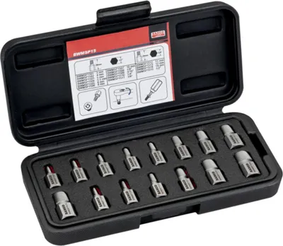 Produktbild von Bahco Stehbolzen-Ausdrehersatz 110 x 250 x 40 mm - 15-tlg.