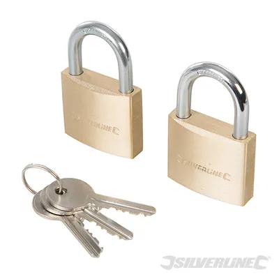 Obrázek produktu pro Silverline - Visací zámky se stejnými západkami 2 kusy - 40 mm