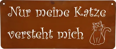 Produktbild von Rostikal Katzen Deko Wandbild 30 x 13 cm Gartendeko Rost Türschild Wanddeko Metall