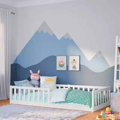 Imagen del producto de Cuna para bebé de 90x200 cm, fabricada en madera maciza de pino, color blanco