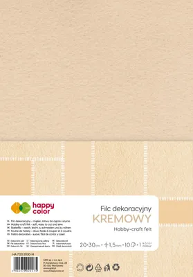 Produktbild von Dekorationsfilz creme 20x30cm 10ark Happy Color