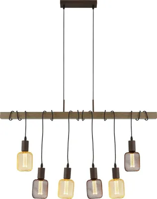 Immagine prodotto di Lampadario Industrial-Nordico Fienile Acciaio Marrone 6 Luci E27
