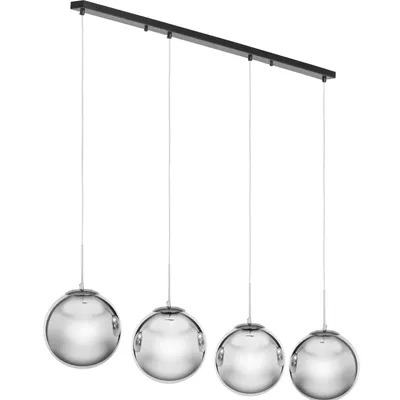 Produktbild von Uniprodo Pendelleuchte - 4 Leuchtmittel - Rauchglas
