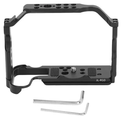 Produktbild von Kamerakäfig aus Aluminiumlegierung, Filmausrüstung, Schnellmontage mit 1/4 3/8 Schraubenlöchern, Kaltschuhe für R10