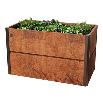 Image de PRIMEYARD 200 x 85 x 77 cm Carré potager surélevé NELE, acier corten, aspect rouille