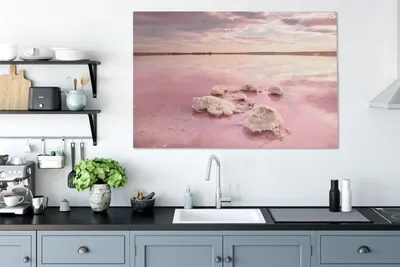 Produktbild von MuchoWow® - Leinwandbilder - Rosa Salzsee in Spanien bei Sonnenuntergang, Wandbild, Wanddeko Bilder Wohnzimmer, 120x80 cm