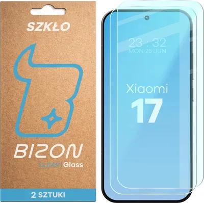 Produktbild von 2x Gehärtetes Glas für Xiaomi 17, Bizon Glass Clear Duo
