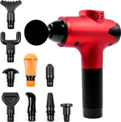 Produktbild von Massagepistole DS1601, 20 Geschwindigkeitsstufen, 10 Aufsätze, LCD Display, Rot