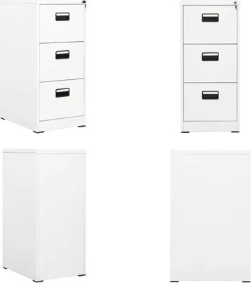 Zdjęcie produktu dla vidaXL Szafka na dokumenty biała 46x62x102,5 cm stalowa - Szafka na dokumenty - Szafki na dokumenty - Szafka biurowa - Szafka stalowa