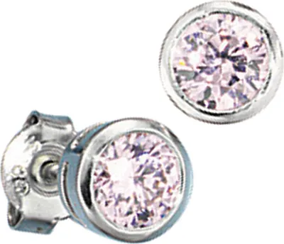 Produktbild von JOBO Ohrstecker 925 Sterling Silber rhodiniert 2 Zirkonia Ohrringe