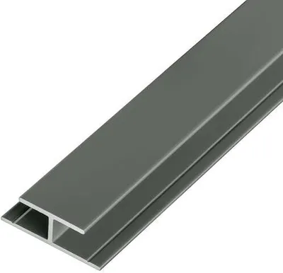 Produktbild von 1, S-Polytec Aluminiumprofil Aluminium H-Profil 6mm Staubgrau RAL 7037 (2 Meter), Alu Verbindungsprofil, Übergangsprofil, Aluprofil H für HPL Platten, Laminat, Vinyl, Aluminiumprofile